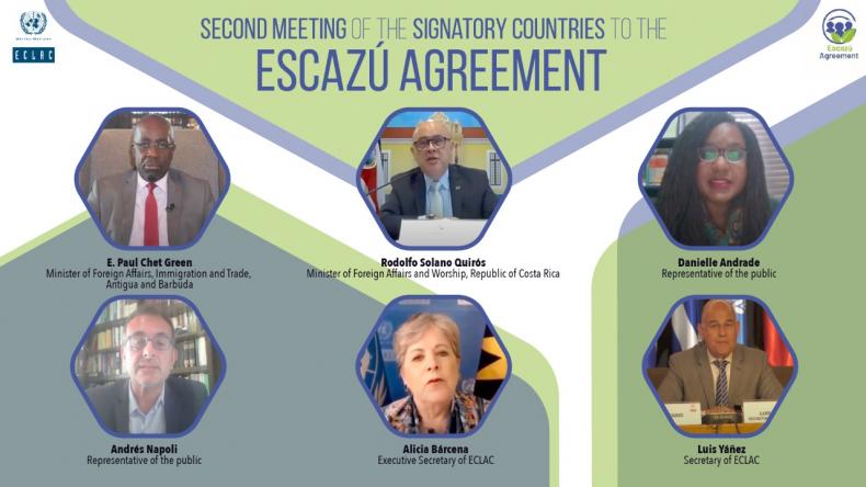 Opening session of the second meeting of the signatory countries of the Escazú Agreement